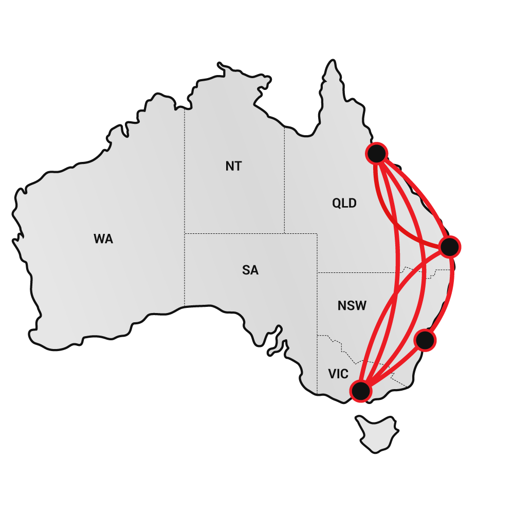 Map of transport locations Hardys Haulage Victoria, New South Wales, Queensland